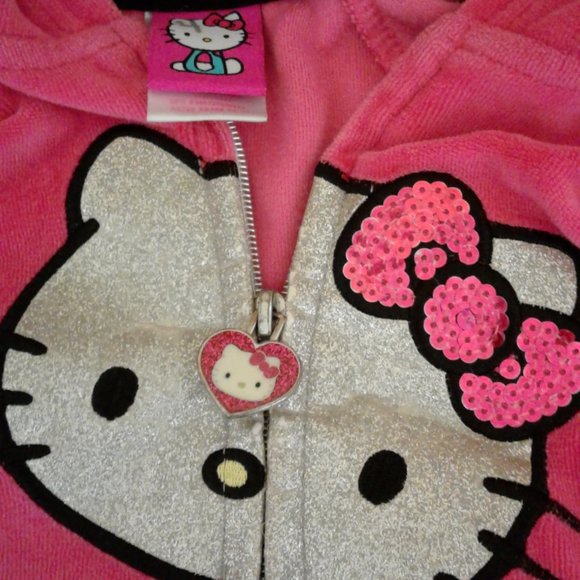 COPY - Hello Kitty  Girls  Pink  Zip Up  Hoodie  Size 6 - Picture 7 of 8